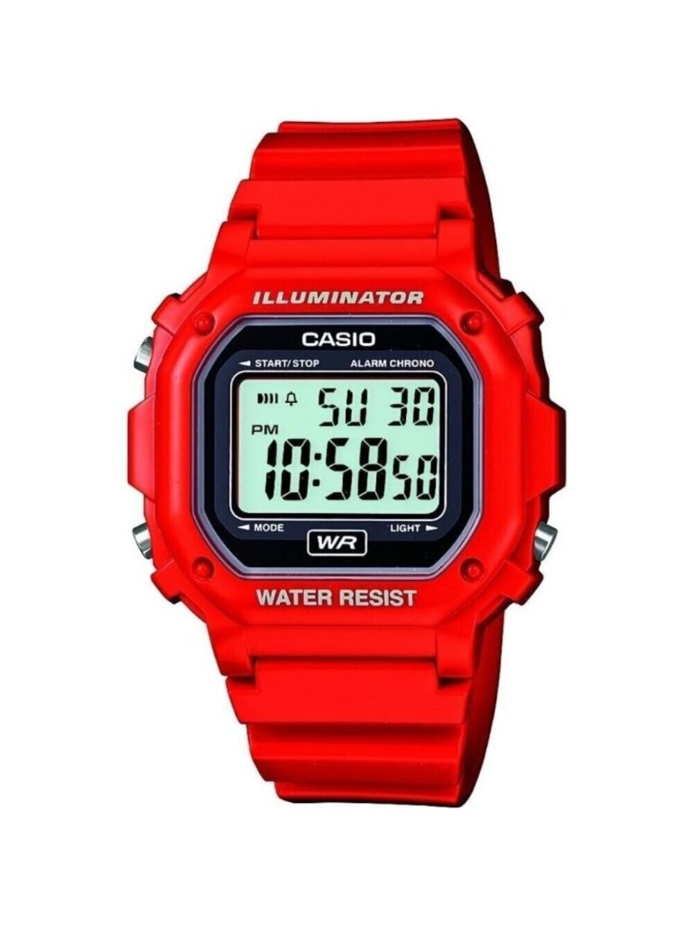 🆕Casio Men's F-108WHC-4ACF Classic Red Stainless Steel Water resistant Watch